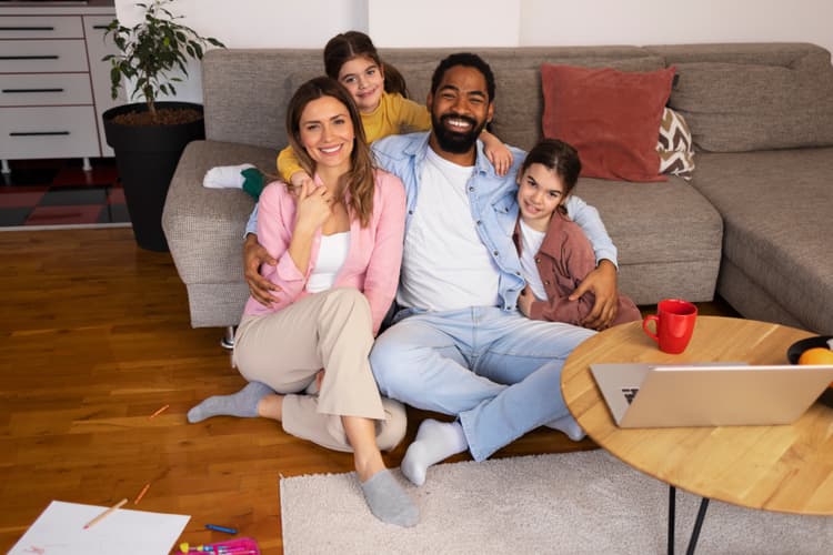 Happy family enjoying time together